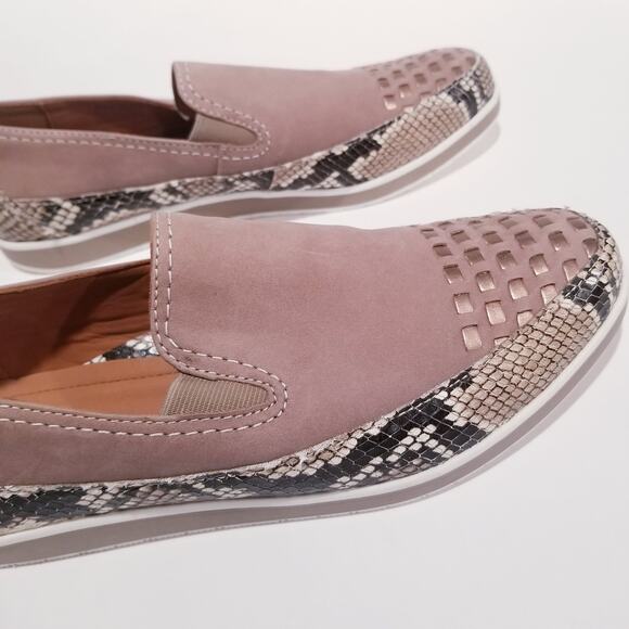 ARA Shoes Luftpolster Snake Print Studded Slip On Loafer - Picture 5 of 13